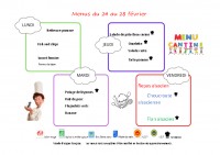 Menus du 24 au 28 février 2025