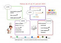 Menus du 27 au 31 janvier 2025