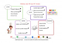 menus du 03 au 07 mars 2025