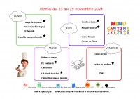 menus du 25 au 29 novembre 2024